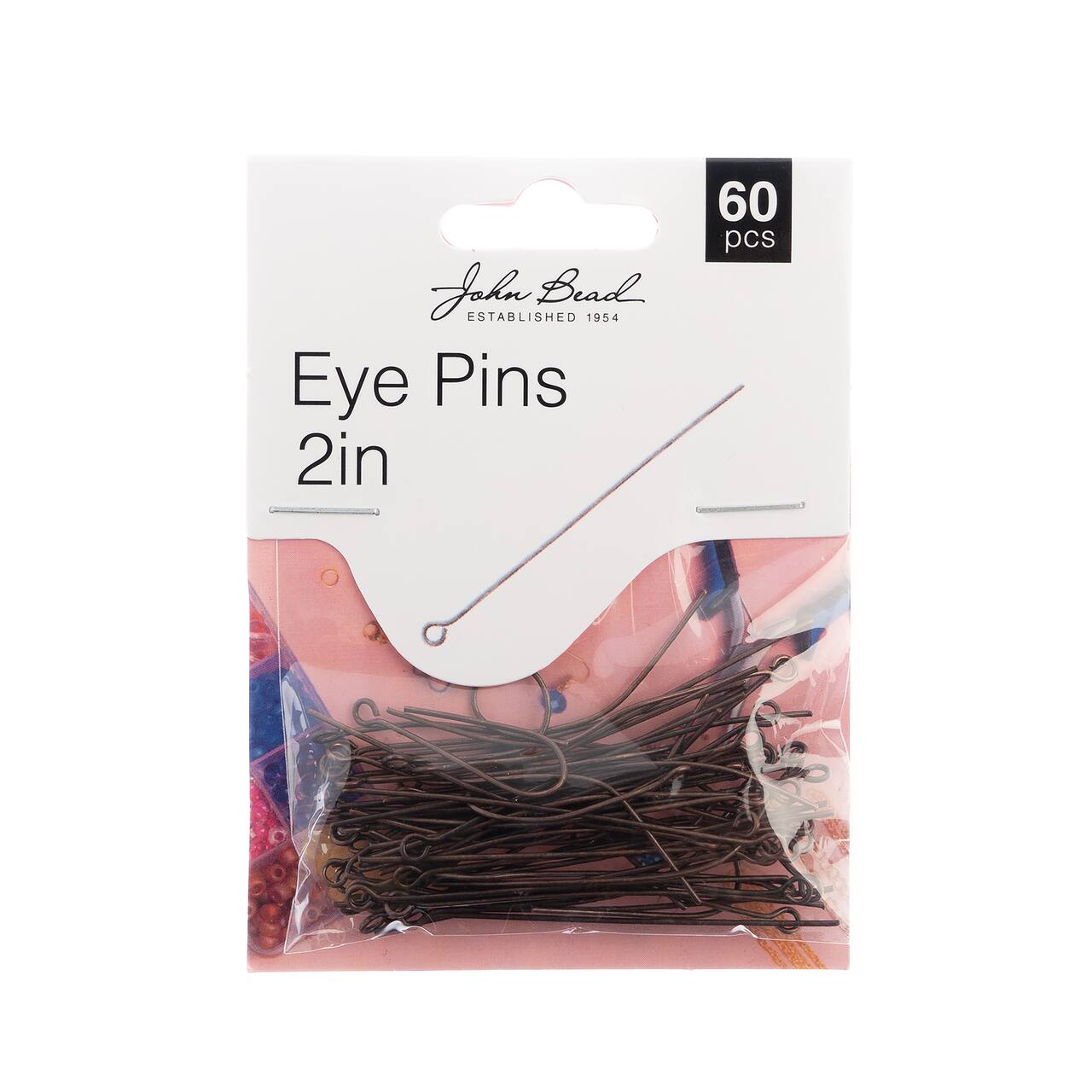John Bead Must Have Findings 2" Eye Pins, 60ct.